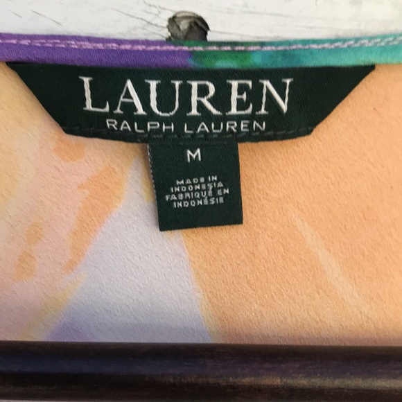 Lauren Ralph Lauren Women’s Sz M Floral V-Neck Sleeveless Tunic Blouse - Picture 2 of 9